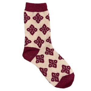 NWT Wanda Red Snowflake Wool Crew Socks
